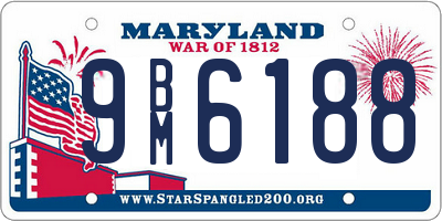 MD license plate 9BM6188