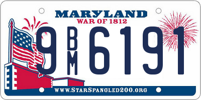 MD license plate 9BM6191