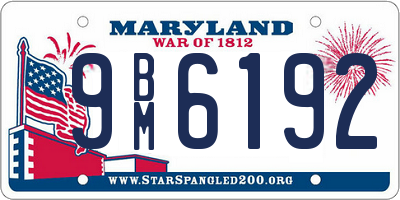 MD license plate 9BM6192