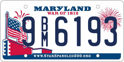 MD license plate 9BM6193