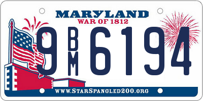 MD license plate 9BM6194