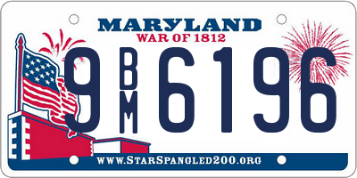 MD license plate 9BM6196