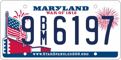 MD license plate 9BM6197