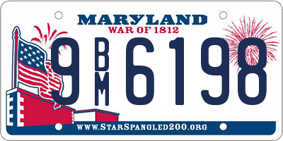 MD license plate 9BM6198