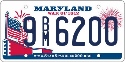 MD license plate 9BM6200