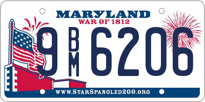 MD license plate 9BM6206