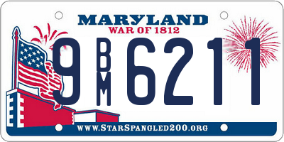 MD license plate 9BM6211