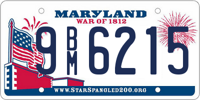 MD license plate 9BM6215