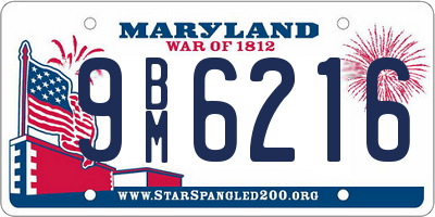 MD license plate 9BM6216