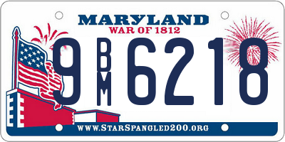 MD license plate 9BM6218