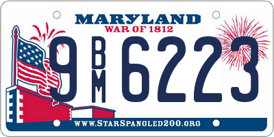 MD license plate 9BM6223