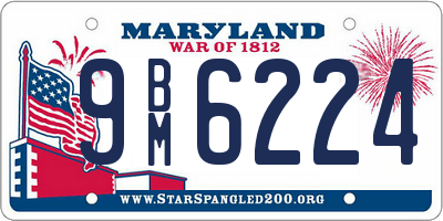 MD license plate 9BM6224