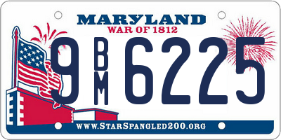 MD license plate 9BM6225