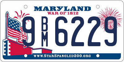 MD license plate 9BM6229