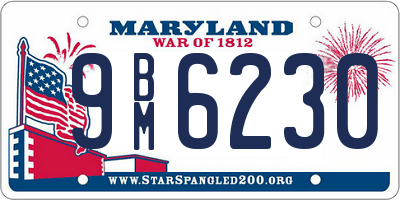 MD license plate 9BM6230