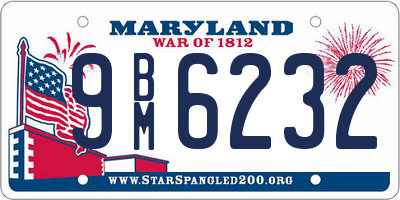 MD license plate 9BM6232