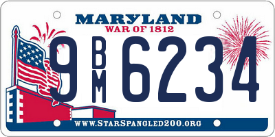 MD license plate 9BM6234