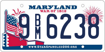 MD license plate 9BM6238