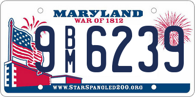 MD license plate 9BM6239