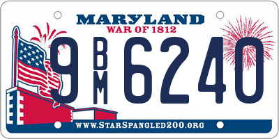 MD license plate 9BM6240