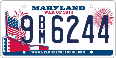 MD license plate 9BM6244