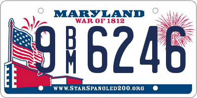 MD license plate 9BM6246