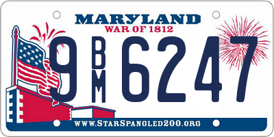 MD license plate 9BM6247