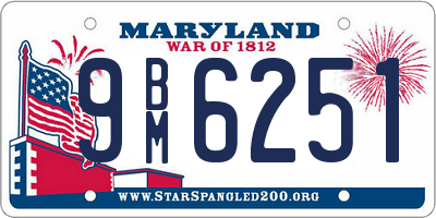 MD license plate 9BM6251