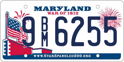 MD license plate 9BM6255