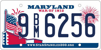 MD license plate 9BM6256