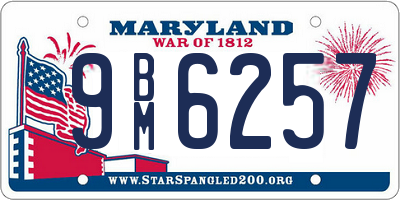 MD license plate 9BM6257