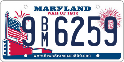 MD license plate 9BM6259