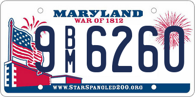 MD license plate 9BM6260