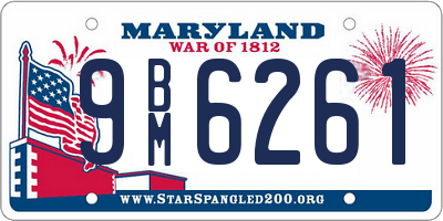 MD license plate 9BM6261