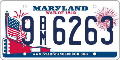 MD license plate 9BM6263