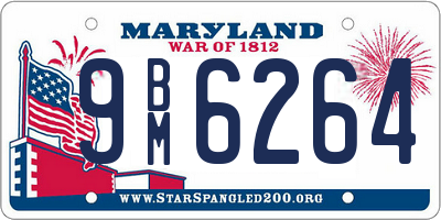 MD license plate 9BM6264