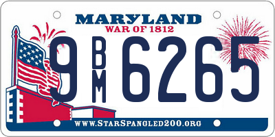 MD license plate 9BM6265