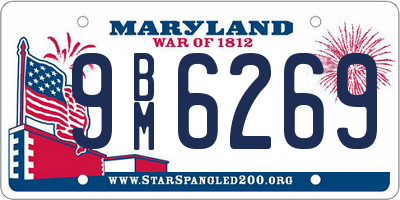 MD license plate 9BM6269