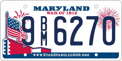 MD license plate 9BM6270