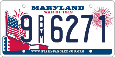 MD license plate 9BM6271