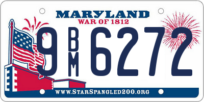 MD license plate 9BM6272