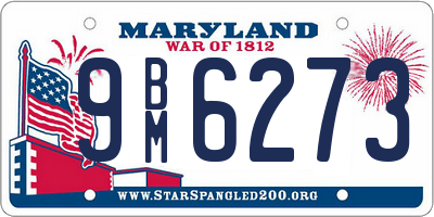 MD license plate 9BM6273