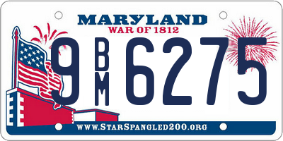 MD license plate 9BM6275