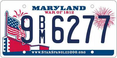 MD license plate 9BM6277