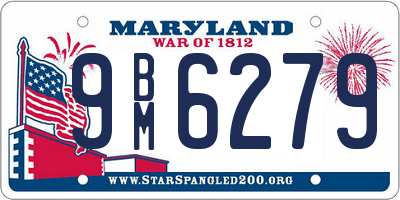 MD license plate 9BM6279