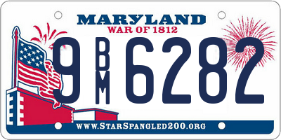 MD license plate 9BM6282