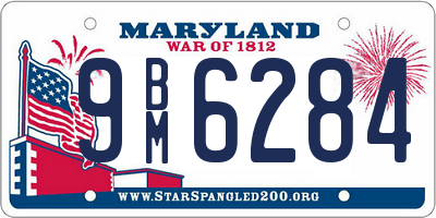 MD license plate 9BM6284