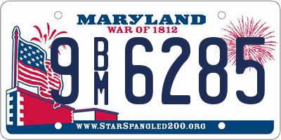 MD license plate 9BM6285