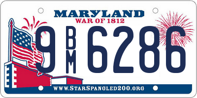 MD license plate 9BM6286