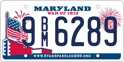 MD license plate 9BM6289